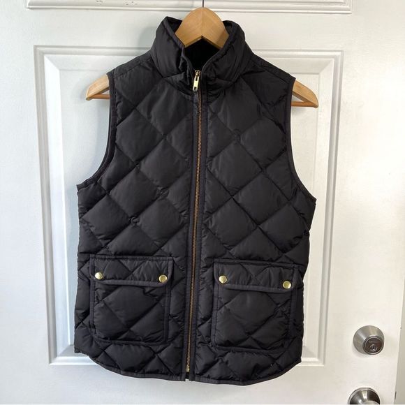 J. Crew Jackets & Blazers - J. Crew Quilted Down Excursion Black Vest Size XS